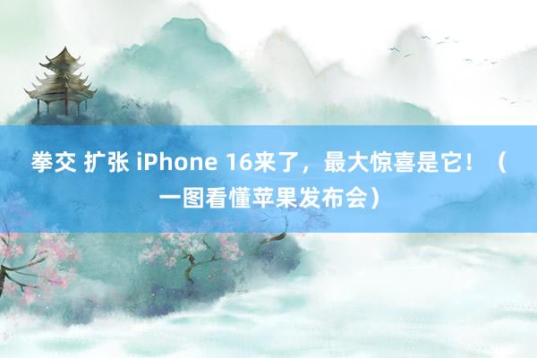 拳交 扩张 iPhone 16来了，最大惊喜是它！（一图看懂苹果发布会）