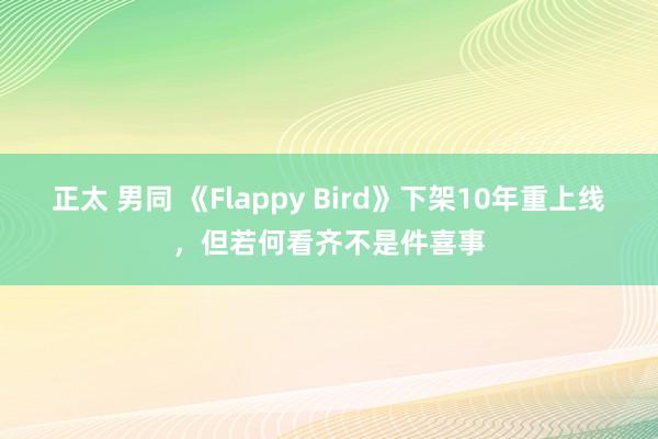 正太 男同 《Flappy Bird》下架10年重上线，但若何看齐不是件喜事