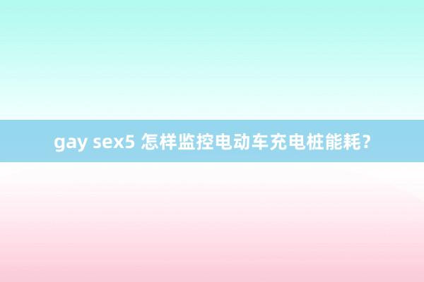 gay sex5 怎样监控电动车充电桩能耗？