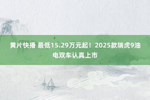 黄片快播 最低15.29万元起！2025款瑞虎9油电双车认真上市