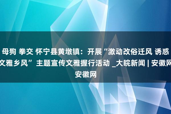 母狗 拳交 怀宁县黄墩镇：开展“激动改俗迁风 诱惑文雅乡风” 主题宣传文雅握行活动 _大皖新闻 | 安徽网