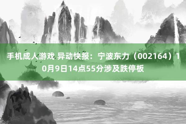 手机成人游戏 异动快报：宁波东力（002164）10月9日14点55分涉及跌停板