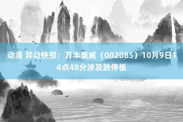 动漫 异动快报：万丰奥威（002085）10月9日14点48分涉及跌停板