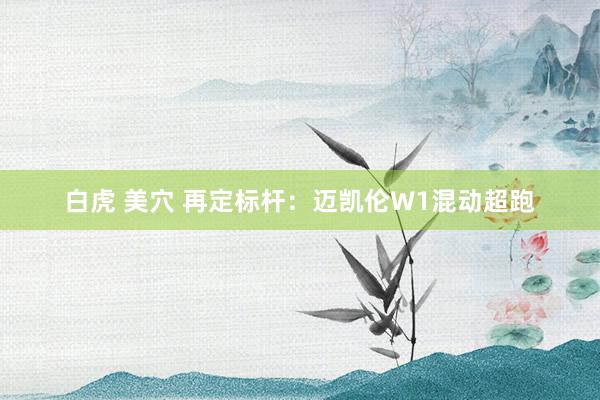 白虎 美穴 再定标杆：迈凯伦W1混动超跑