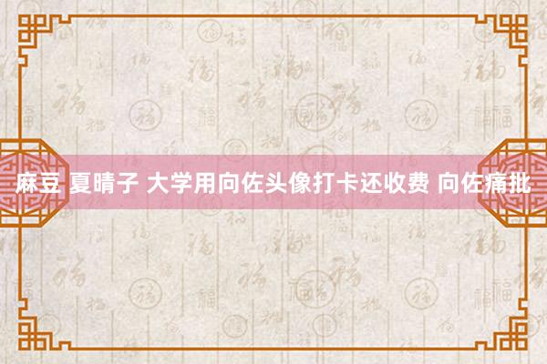 麻豆 夏晴子 大学用向佐头像打卡还收费 向佐痛批