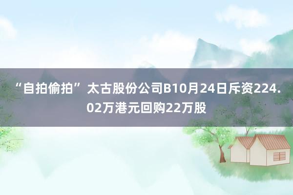 “自拍偷拍” 太古股份公司B10月24日斥资224.02万港元回购22万股