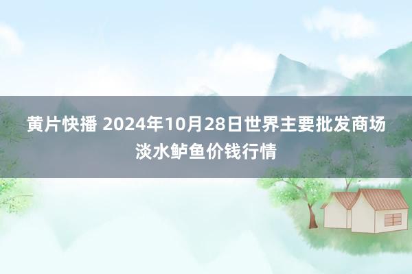 黄片快播 2024年10月28日世界主要批发商场淡水鲈鱼价钱行情