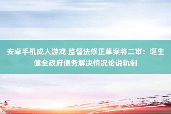 安卓手机成人游戏 监督法修正草案将二审：诞生健全政府债务解决情况论说轨制