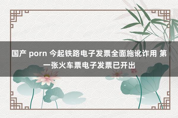 国产 porn 今起铁路电子发票全面施讹诈用 第一张火车票电子发票已开出