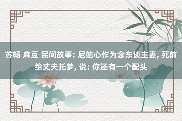 苏畅 麻豆 民间故事: 尼姑心作为念东谈主妻， 死前给丈夫托梦， 说: 你还有一个配头