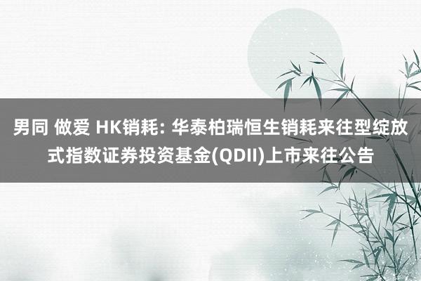 男同 做爱 HK销耗: 华泰柏瑞恒生销耗来往型绽放式指数证券投资基金(QDII)上市来往公告