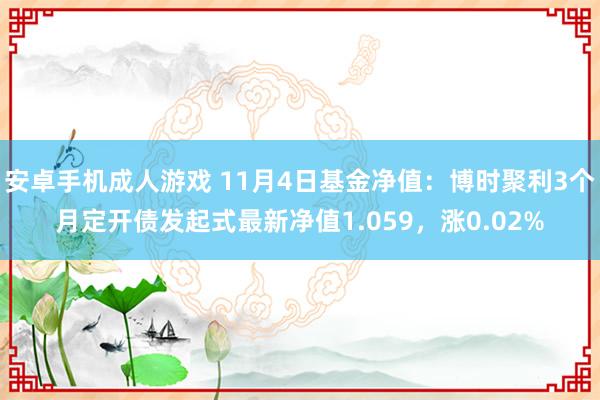 安卓手机成人游戏 11月4日基金净值：博时聚利3个月定开债发起式最新净值1.059，涨0.02%