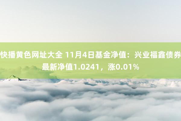 快播黄色网址大全 11月4日基金净值：兴业福鑫债券最新净值1.0241，涨0.01%