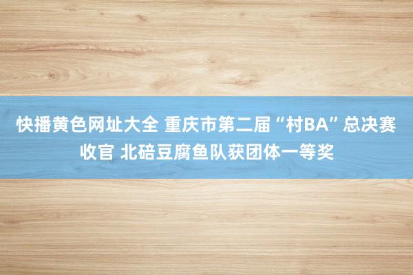 快播黄色网址大全 重庆市第二届“村BA”总决赛收官 北碚豆腐鱼队获团体一等奖