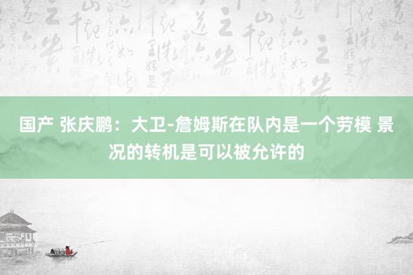 国产 张庆鹏：大卫-詹姆斯在队内是一个劳模 景况的转机是可以被允许的