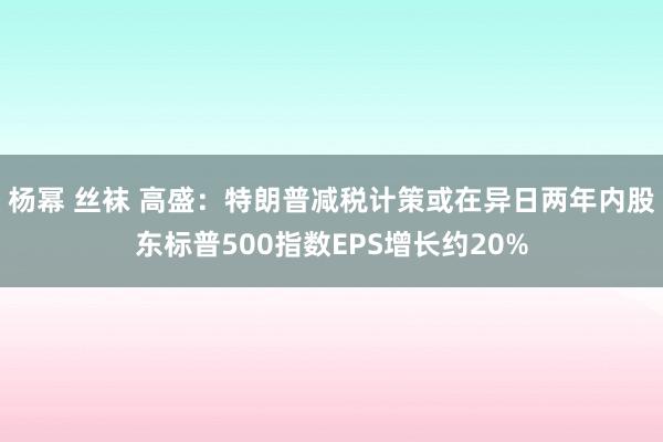 杨幂 丝袜 高盛：特朗普减税计策或在异日两年内股东标普500指数EPS增长约20%