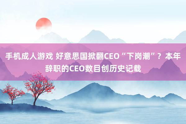 手机成人游戏 好意思国掀翻CEO“下岗潮”？本年辞职的CEO数目创历史记载