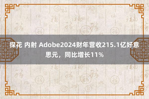 探花 内射 Adobe2024财年营收215.1亿好意思元，同比增长11%