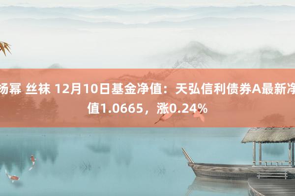 杨幂 丝袜 12月10日基金净值：天弘信利债券A最新净值1.0665，涨0.24%