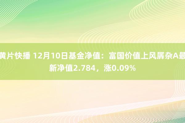 黄片快播 12月10日基金净值：富国价值上风羼杂A最新净值2.784，涨0.09%