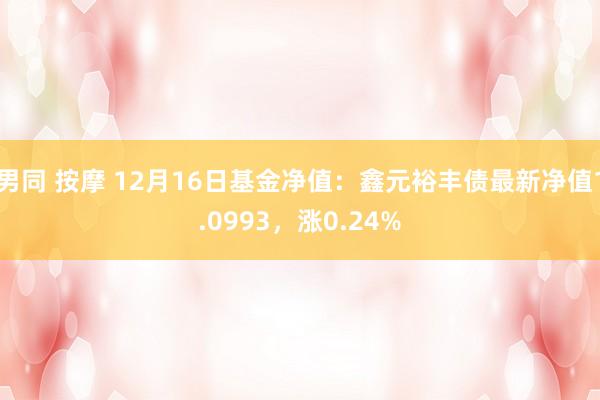 男同 按摩 12月16日基金净值：鑫元裕丰债最新净值1.0993，涨0.24%