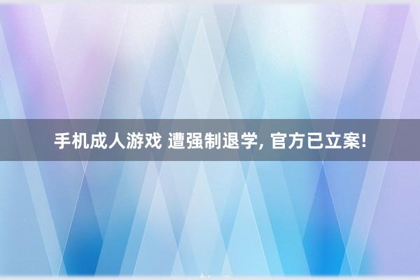 手机成人游戏 遭强制退学， 官方已立案!