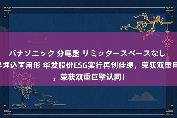 パナソニック 分電盤 リミッタースペースなし 露出・半埋込両用形 华发股份ESG实行再创佳绩，荣获双重巨擘认同！