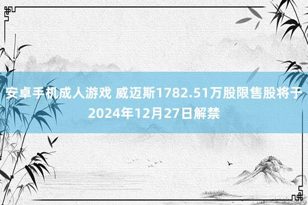 安卓手机成人游戏 威迈斯1782.51万股限售股将于2024年12月27日解禁