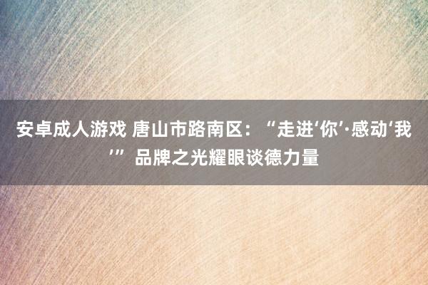 安卓成人游戏 唐山市路南区：“走进‘你’·感动‘我’” 品牌之光耀眼谈德力量