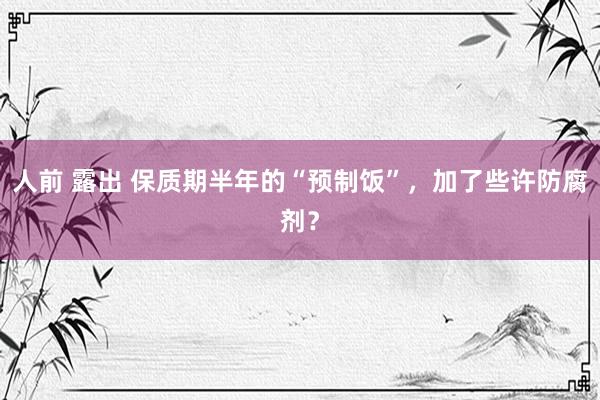 人前 露出 保质期半年的“预制饭”，加了些许防腐剂？