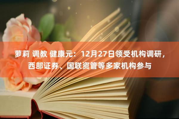 萝莉 调教 健康元：12月27日领受机构调研，西部证券、国联资管等多家机构参与