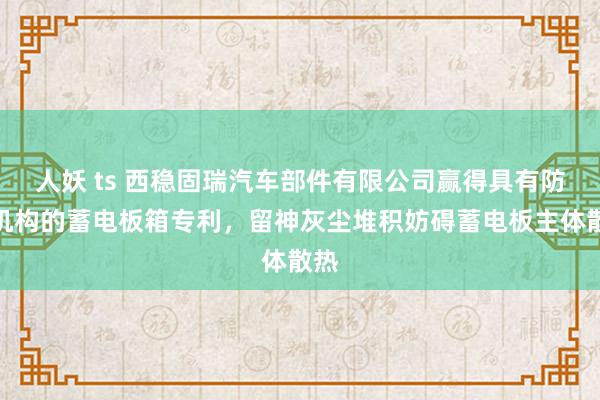 人妖 ts 西稳固瑞汽车部件有限公司赢得具有防尘机构的蓄电板箱专利，留神灰尘堆积妨碍蓄电板主体散热