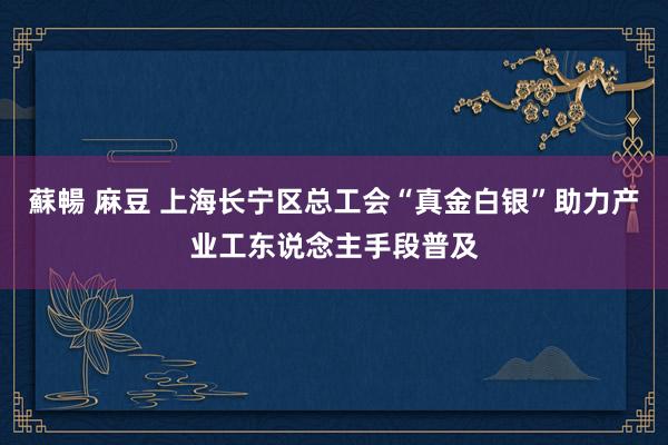 蘇暢 麻豆 上海长宁区总工会“真金白银”助力产业工东说念主手段普及