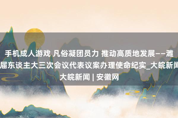 手机成人游戏 凡俗凝团员力 推动高质地发展——濉溪县十八届东谈主大三次会议代表议案办理使命纪实_大皖新闻 | 安徽网