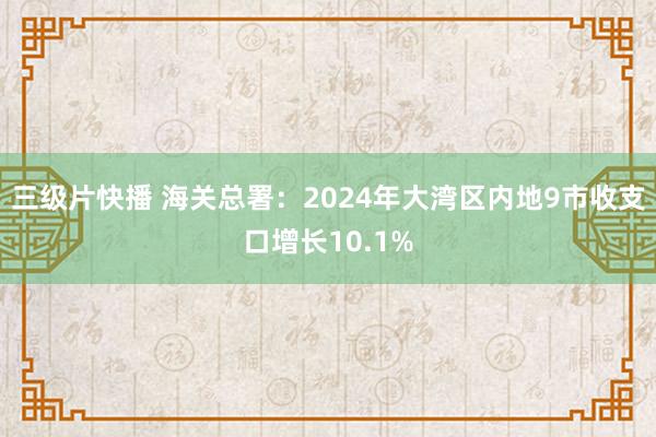 三级片快播 海关总署：2024年大湾区内地9市收支口增长10.1%