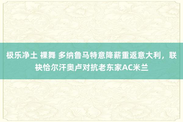 极乐净土 裸舞 多纳鲁马特意降薪重返意大利，联袂恰尔汗奥卢对抗老东家AC米兰