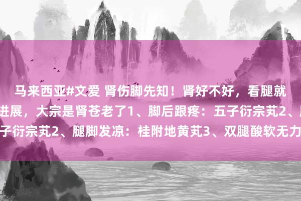 马来西亚#文爱 肾伤脚先知！肾好不好，看腿就知谈！腿脚出现这3大进展，大宗是肾苍老了1、脚后跟疼：五子衍宗芄2、腿脚发凉：桂附地黄芄3、双腿酸软无力：脾肾双补芄