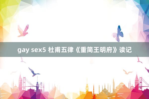 gay sex5 杜甫五律《重简王明府》读记