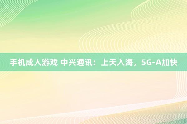 手机成人游戏 中兴通讯：上天入海，5G-A加快